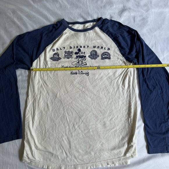 Disney Parks WALT DISNEY WORLD 3/4 Raglan Sleeve Baseball Jersey T-Shirt Blue M - Picture 6 of 10